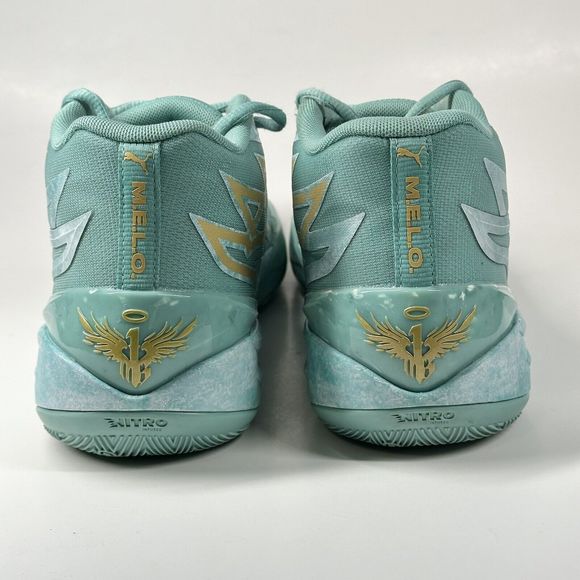 Puma Lamelo Ball Jade MB. 02 Gold Lake Green Team Gold Shoes Size 9.5 378284-01